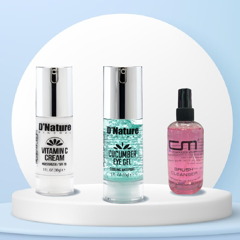 Mega Hydration Kit: Vitamin C Cream SPF 20 + Cucumber Eye Gel + Free Brush Cleanser