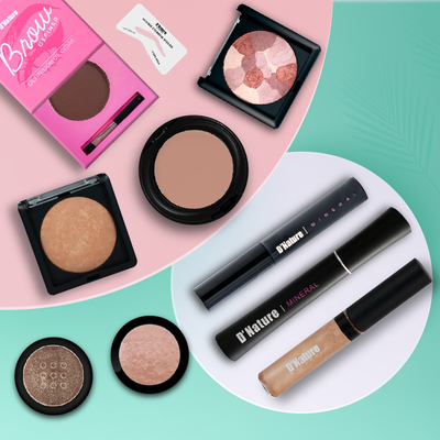 Paramedical Foundation + Baked powder + Brow definer + Camouflage Concealer + Baked blush + Liquid Eyeliner + Liquid Lip Gloss + Two Eye shadows