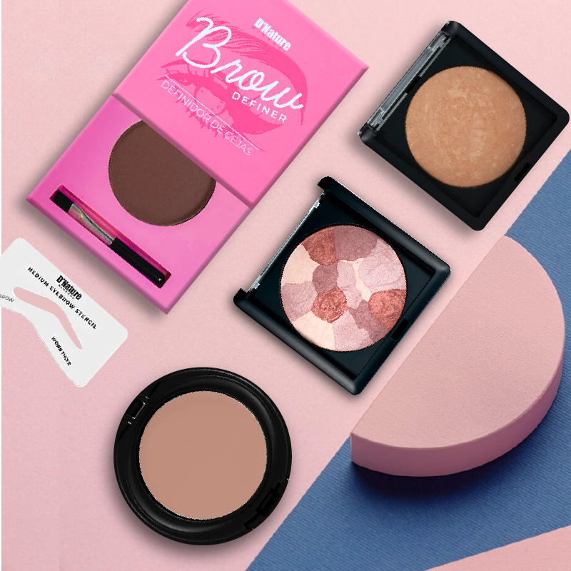 Paramedical Foundation with SPF + Mineral Baked Powder + Baked Blush + Brow Definer kit + FREE Highlighter