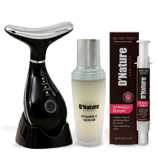 Vitamin C Serum + 3D Magic Serum + Face & Neck Anti-Wrinkle Massager
