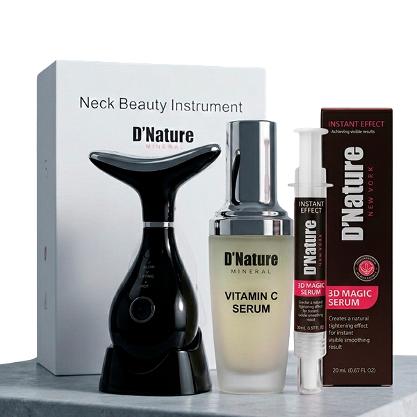 Vitamin C Serum + 3D Magic Serum + Face & Neck Anti-Wrinkle Massager