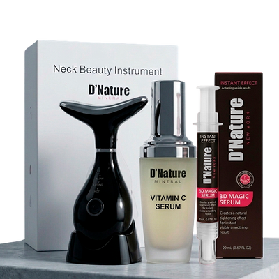 Vitamin C Serum + 3D Magic Serum + Face & Neck Anti-Wrinkle Massager